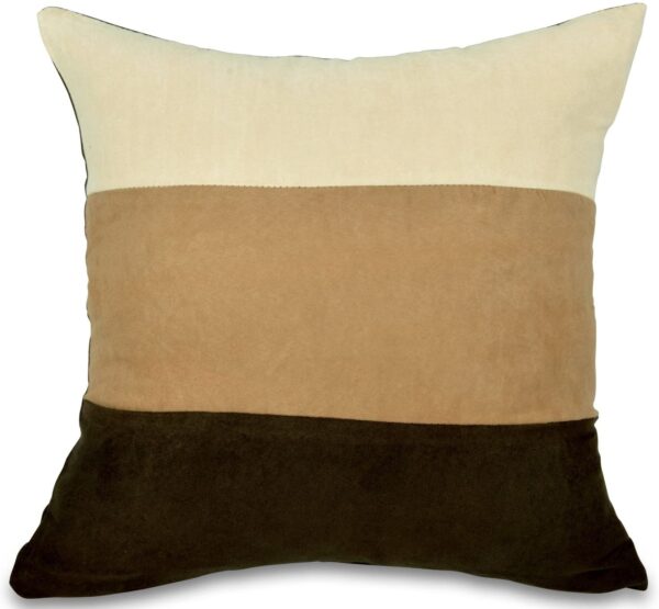 Set of 4 Brown, Latte & Cream Faux Suede 18" Cushion Covers