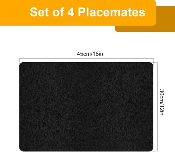 Set of 4 Waterproof Large Place Mats Recycled Non-Slip Table Mats