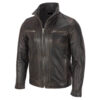 Men's Black Rivet Moto Leather Jacket