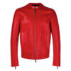 Men's Bold Look Red Leather Jacket