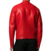 Men's Bold Look Red Leather Jacket