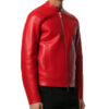 Men's Bold Look Red Leather Jacket