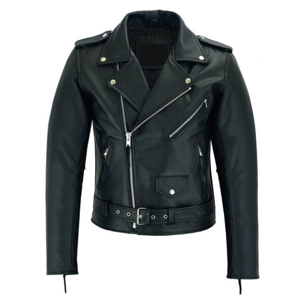 Women's Biker Real Leather Black Jacket