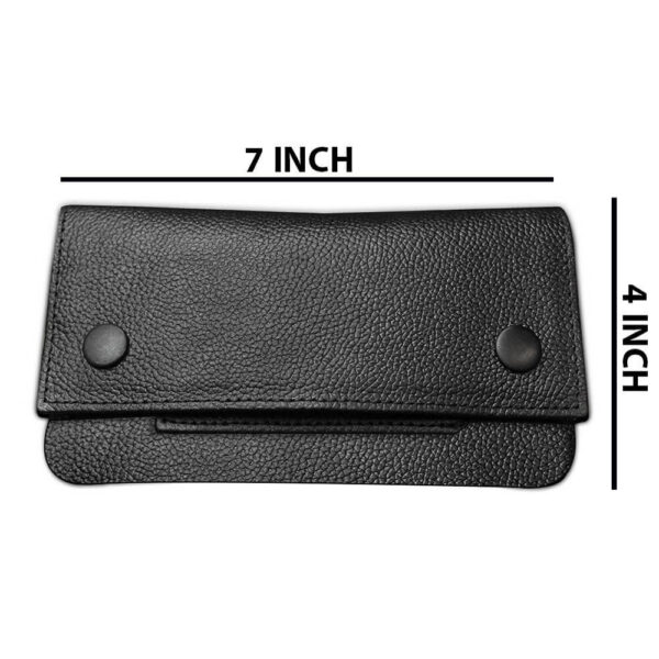 Black Real Leather Tobacco Pouch Unisex