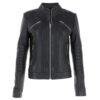 Ladies Black Leather Biker Style Jacket