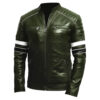 Men's Green Vintage Cafe Racer Leather Jacket