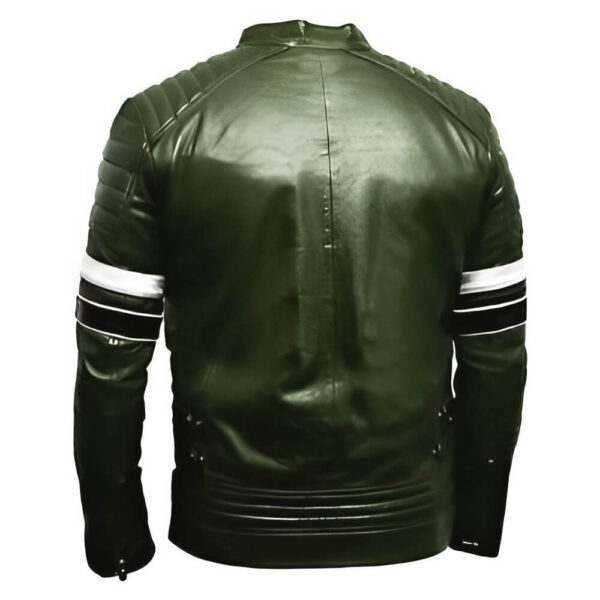 Men's Green Vintage Cafe Racer Leather Jacket