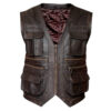 Men's Modern Adventurer Brown Leather Biker Vest