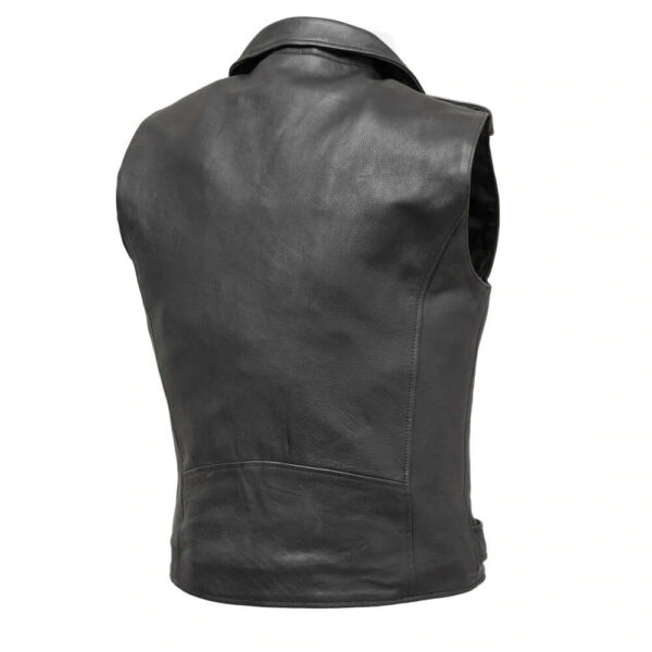 Men's Motorcycle Black Leather Vest Jacket