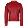 Men's Quilted Biker Real Red Leather Jacket