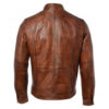 Men's Genuine Tan Brown Biker Leather Jacket