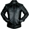 Mens Slim-Fit Genuine Leather Biker Jacket
