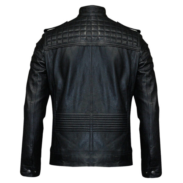 Men’s Vintage Retro Black Biker Leather Jacket