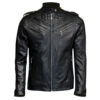 Men’s Vintage Retro Black Biker Leather Jacket