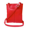 Red Leather Cross Body Bag Messenger Bag Unisex