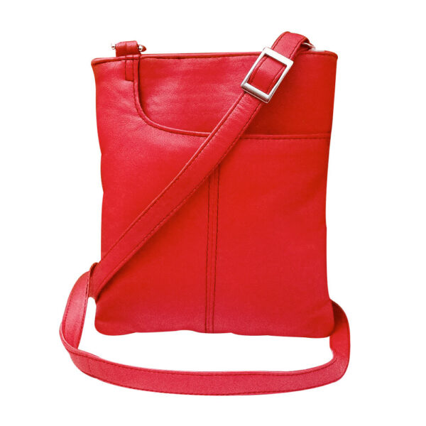 Red Leather Cross Body Bag Messenger Bag Unisex