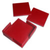 Tea Leather Coasters Pack Of 6 With Holder Plain Red