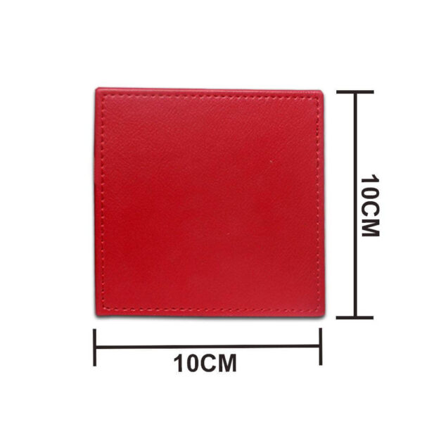 Tea Leather Coasters Pack Of 6 With Holder Plain Red size