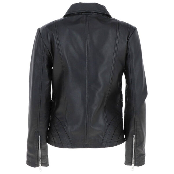 Women's Real Black Leather Slim Fit Jacket