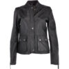 Women's Black Roadmaster Leather Biker Jacket