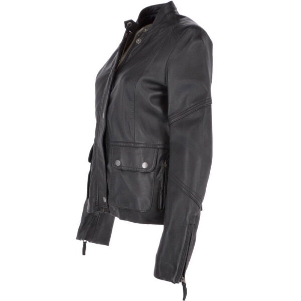 Women's Black Roadmaster Leather Biker Jacket