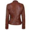 Women's Cafe Racer Brown Leather Jacket