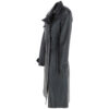 Women's Double Breasted Black Leather Trench Coat