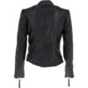 Women's Genuine Black Retro Cafe Racer Jacket