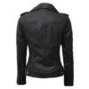 Women's Leather Black Moto Racer Style Jacket