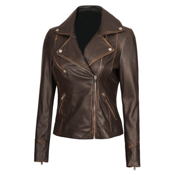 Women's Real Leather Choco Brown Fashion Jacket