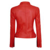 Women's Stylish Red Fashion Leather Jacket